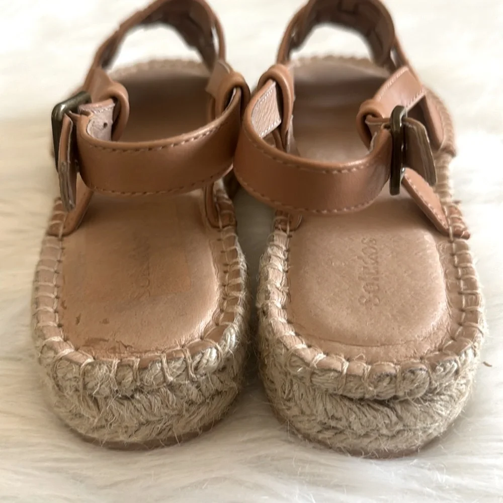 Soludos Sanibel Fisherman Leather Espadrille Sandals Sahara Pink Size 7.5 - Picture 5 of 16